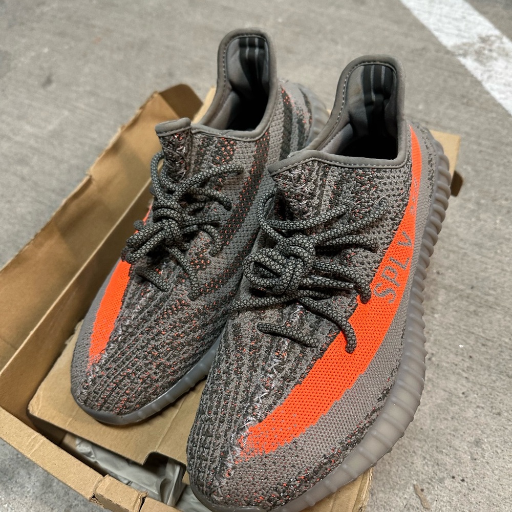 Adidas Yeezy Boost 350 V2 with Gray and Orange Accents